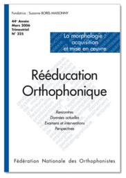 N°225 - La morphologie : acquisition et mise en oeuvre (pdf)