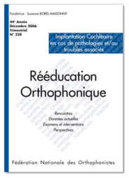 N°228 - Implantations cochléaires en cas de pathologies et/ou troubles associés (pdf)
