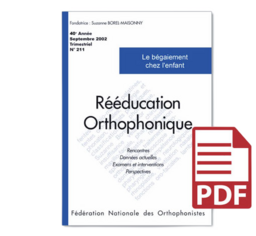 N°211 - Le bégaiement chez l'enfant (pdf)