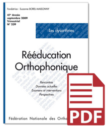 N°239 - Les dysarthries (pdf)