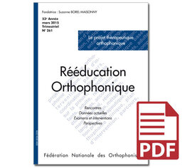 N°261 - Le projet thérapeutique orthophonique (pdf)