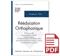 N°274 - Les aphasies - Tome I : De la théorie à l’évaluation (pdf)