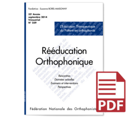 N°259 - L'Education Thérapeutique du Patient en orthophonie (pdf)