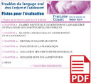 Troubles du langage oral chez l'enfant et l'adolescent - Pistes pour l'évaluation (pdf)